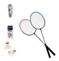 Kit 2 Raquetes Badminton C/ 2 Petecas E Bolsa
