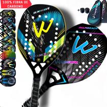 Kit 2 Raquetes Beach Tennis Camewin 100% Fibra De Carbono 3K