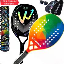 Kit 2 Raquetes Beach Tennis Camewin 100% Fibra De Carbono 3K