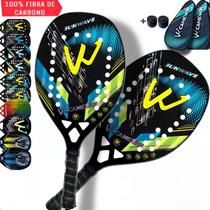 Kit 2 Raquetes Beach Tennis Camewin 100% Fibra De Carbono 3K