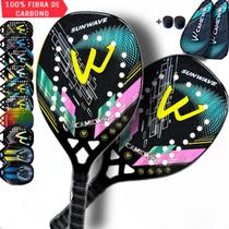 Kit 2 Raquetes Beach Tennis Camewin 100% Fibra De Carbono 3K