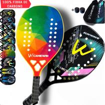 Kit 2 Raquetes Beach Tennis Camewin 100% Fibra De Carbono 3K