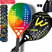 Kit 2 Raquetes Beach Tennis Camewin 100% Fibra De Carbono 3K