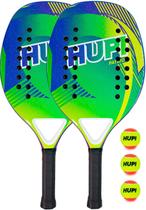 Kit 2 Raquetes Beach Tennis HUPI Carbon/Fiberglass Patriot + 3 Bolas de Beach Tennis HUPI Pro Kit 2 Raquetes Beach Tennis HUPI Carbon/Fiberglass Patriot + 3 Bolas de Beach Tennis HUPI Pro