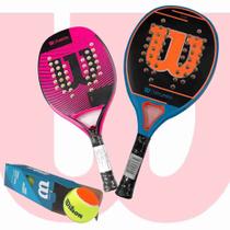 KIT 2 Raquetes de Beach Tênis Wilson + Bola de Beach Tênis Wilson Tour Premier.