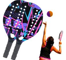 Kit 2 Raquetes De Beach Tennis Com Bolinha Original Praia - Bel Kit 2 Raquetes De Beach Tennis Com Bolinha Original Praia - Bel