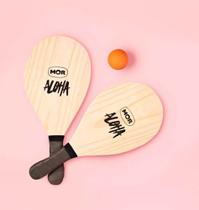 Kit 2 Raquetes Jogo Beach Tennis + Bola Frescobol Mor