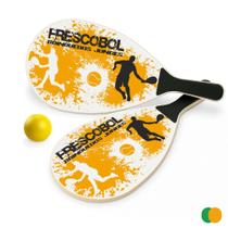 Kit 2 Raquetes Madeira Frescobol Tenis Splash Praia c/ Bola - Junges Brinquedos