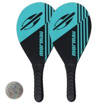 Kit 2 Raquetes Mormaii Frescobol Praia Bola Saco Transporte