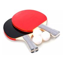 Kit 2 Raquetes Ping Pong 3 Bolinhas Com Bolsa - DM Sportes