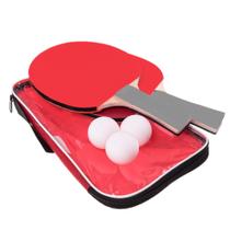 Kit 2 Raquetes Ping Pong 3 Bolinhas Tênis De Mesa Com Bolsa