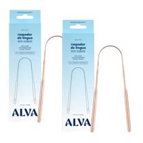 Kit 2 Raspadores De Língua Alva 100% Cobre Fácil De Utilizar