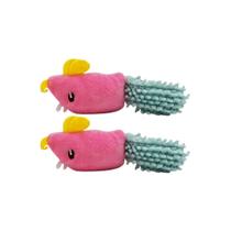Kit 2 Ratos De Pelúcia Em Cores Vibrantes Brinquedos Para Gato Com Catnip