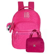 Kit 2 Rebecca Bonbon Juvenil Mochila Costas E Lancheira Rosa