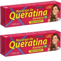Kit 2 Recarga de Queratina Brasileira Tratamento Capilar 80G