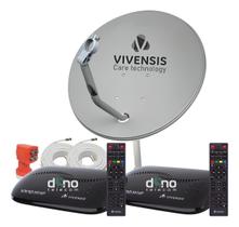 Kit 2 Receptor Digital Vx10 Vivensis Antena Lnbf Ku Cabo