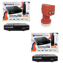 Kit 2 Receptores Century Midiabox B7 + 1 Lnbf Ku Duplo