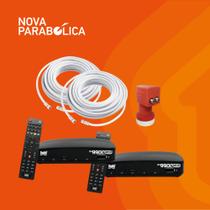 Kit 2 Receptores Digital Bedin BedinSat + Lnbf Duplo + Cabo + Conectores Kit 2 Receptores Digital Bedin BedinSat + Lnbf Duplo + Cabo + Conectores