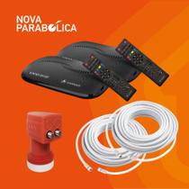 Kit 2 Receptores Vivensis VX10 + Lnbf Duplo + Cabo + Conectores Kit 2 Receptores Vivensis VX10 + Lnbf Duplo + Cabo + Conectores