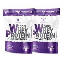 Kit 2 Refil 4kg Whey Protein Stronghorn 100 Concentrado 32g Proteína Nutrição Saboroso Qualidade