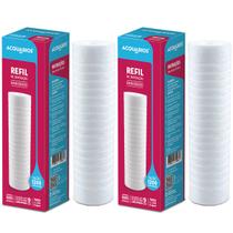 Kit 2 Refil Acqua 230RH 9.3/4' POE Filtro Acquabios Caixa de Água Ranhurado