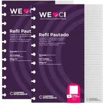 Kit 2 Refil Caderno Inteligente Pautado Grande 90g 50 Folhas