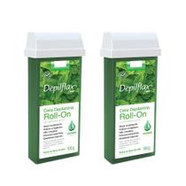 Kit 2 Refil Ceras Depilação Hortelã Refil Roll On Depilatória Depilflax 100g Kit 2 Refil Ceras Depilação Hortelã Refil Roll On Depilatória Depilflax 100g