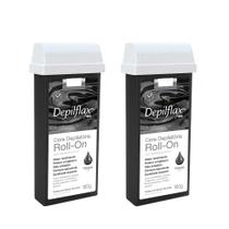 Kit 2 Refil Ceras para Depilação Roll On Quente Negra Depilatória 100g Depilflax