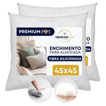 Kit 2 Refil Enchimento De Almofada Fibra Siliconada Antialérgico Decoração 45x45cm Antimofo Silicone Macio Premium