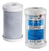 Kit 2 Refil Filtro Carbon Block 5 Polegadas Carvão Ativado Kit 2 Refil Filtro Carbon Block 5 Polegadas Carvão Ativado