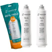 Kit 2 Refil Filtro Para Purificador de Água Facile C3 Hidrofiltros 9030544