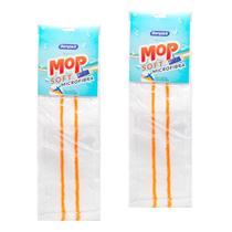 Kit 2 Refil Limpeza Porcelanato Para Vassoura Mop 44 Cm Microfibra