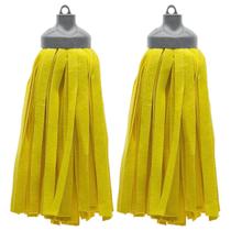 Kit 2 refil mini mop superpro esfregão sintético amarelo