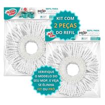 Kit 2 refil mop 360 giratorio pró grande flash limp 100% microfibra