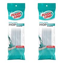 Kit 2 Refil Mop Flash Limp Original Limpeza Geral Plus Cinza