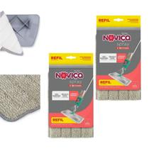 Kit 2 Refil Mop Spray Slim Noviça Tecido Microfibra Limpeza Casa Chão BT191R Bettanin