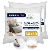 Kit 2 Refil Para Almofada Enchimento Siliconado 50x50cm Fibra Antialérgica Antiácaro Super Macia Premium