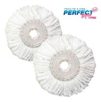 Kit 2 Refil Perfect Pro De Microfibra Top16Cm Diâmetro Mop Giratório 360 Limpeza 972231