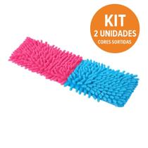 Kit 2 Refil Rodo Mop Esfregão Microfibra Tira Pó Cor:SORTIDA