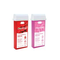 Kit 2 Refil Roll on Morango e Rosa - Depilflax Kit 2 Refil Roll on Morango e Rosa - Depilflax