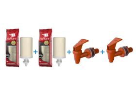 KIT 2 Refil Vela Para Filtro Barro São João + 2 Torneiras