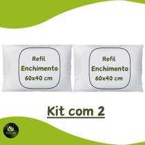 KIT 2 Refis Enchimento para Almofada em Fibra Siliconada 60x40 cm KIT 2 Refis Enchimento para Almofada em Fibra Siliconada 60x40 cm