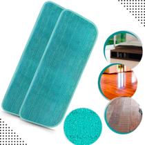 Kit 2 Refis Microfibra Verde Para Mop Spray Multiuso Lava Enxagua e Seca