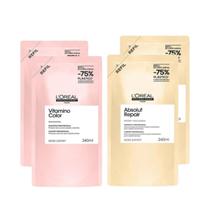 Kit 2 Refis Shampool Vitamino Color 240ml + 2 Refis Shampoo Absolut Repair Gold 240ml