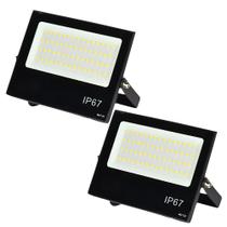 Kit 2 Refletor 150w Led Rua Poste Energia Cabo Prova Dágua Watts Branco Frio