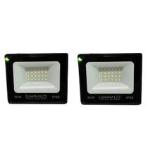 Kit 2 Refletor 50w Branco Frio Holofote Resistente À Água Alumínio Compacto