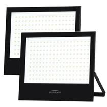 Kit 2 Refletor Blumenau De Led Slim 200w 6500k Preto Bivolt Kit 2 Refletor Blumenau De Led Slim 200w 6500k Preto Bivolt