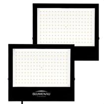 Kit 2 Refletor de Led Slim 150W Blumenau Preto Bivolt Kit 2 Refletor de Led Slim 150W Blumenau Preto Bivolt