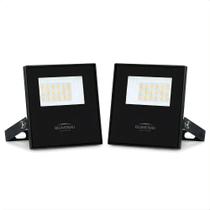 Kit 2 Refletor de LED Slim 20W 6500K Branco Frio IP65 Bivolt Preto Blumenau Iluminação Kit 2 Refletor de LED Slim 20W 6500K Branco Frio IP65 Bivolt Preto Blumenau Iluminação
