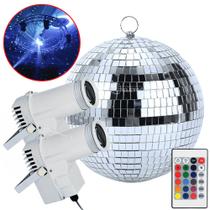 Kit 2 Refletor E 1 Globo Bola Espelhado 30cm Rgb Leds Forte KIT003 194882BR REFG30